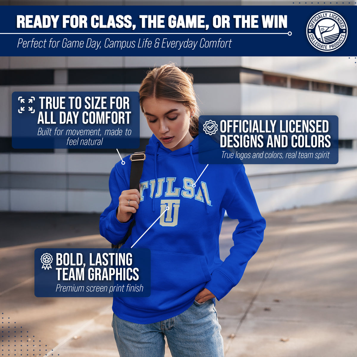 TULS Arch & Logo Gameday Hoodie - Royal