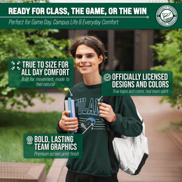 Tulane Green Wave NCAA Adult Unisex Overtime Classics Crewneck Fleece Sweatshirt - Forest Green