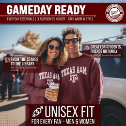 Texas A&M Aggies Adult Arch & Logo Soft Style Gameday Crewneck Sweatshirt - Maroon