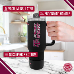 Texas A&M Aggies Collegiate 40oz Stainless Steel Travel Tumbler with Handle for Alumni - Black