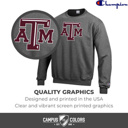 Texas A&M Aggies Adult Mascot Fleece Crewneck - Charcoal