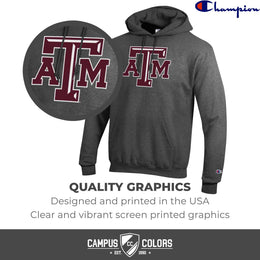 Texas A&M Aggies Adult Mascot Fleece Hooded Sweatshirt - Charcoal