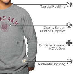 Texas A&M Aggies College Gray University Seal Crewneck Sweatshirt - Gray