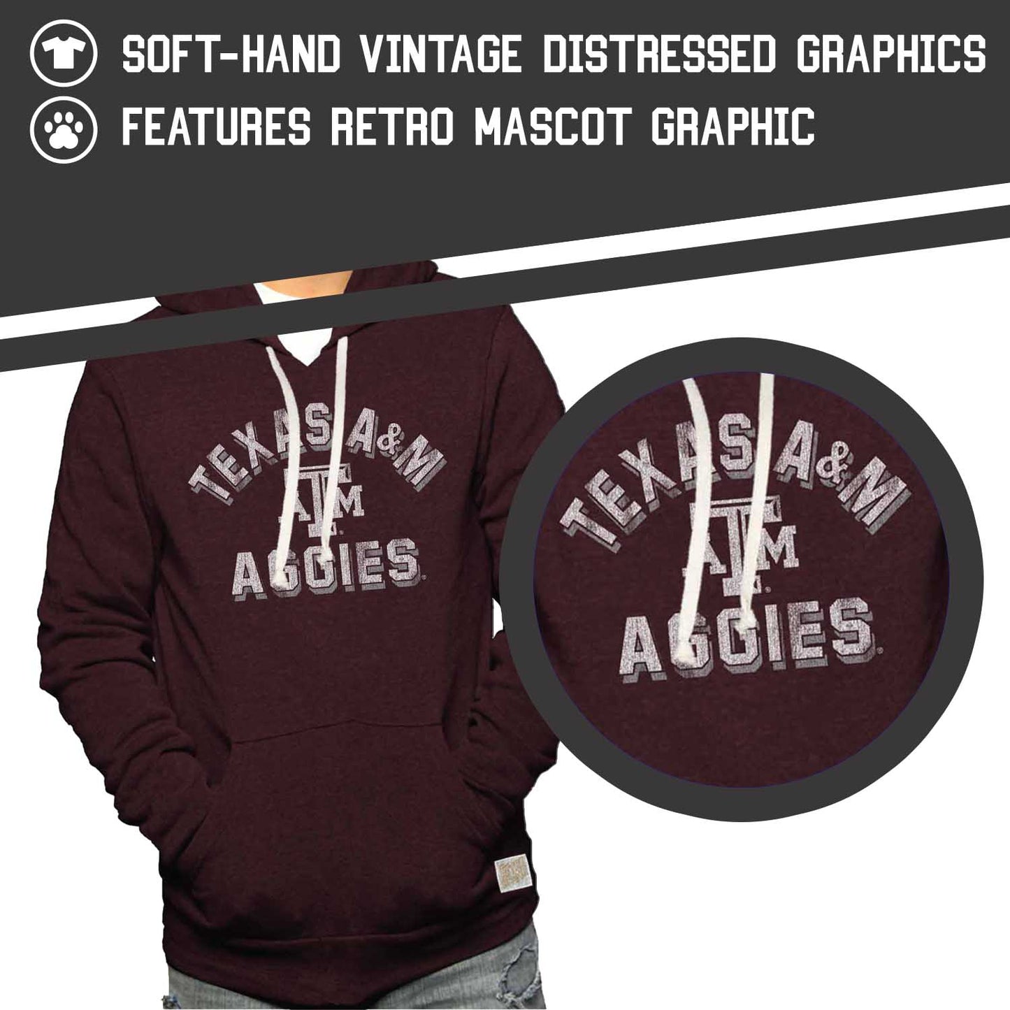 Texas A&M Aggies Adult University Hoodie - Maroon