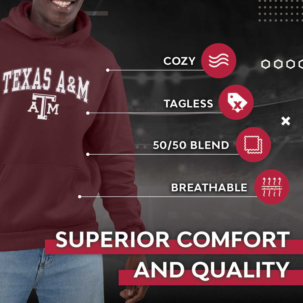 TXAM Arch & Logo Gameday Hoodie - Maroon