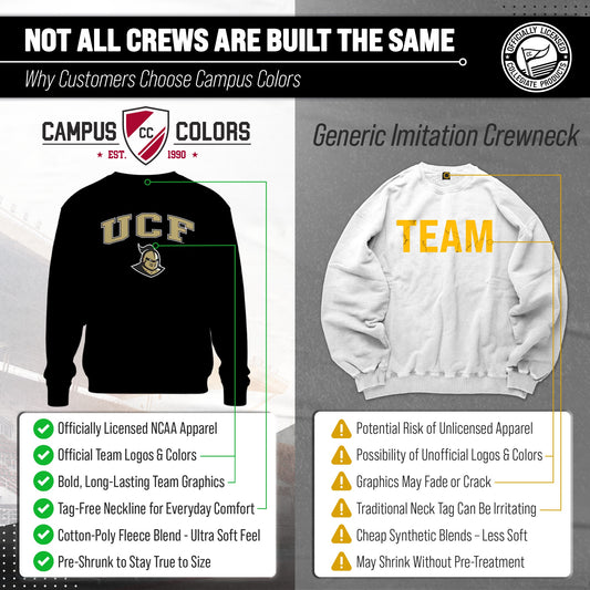 Central Florida Knights Adult Arch & Logo Soft Style Gameday Crewneck Sweatshirt - Black