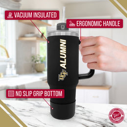 Central Florida Knights Collegiate 40oz Stainless Steel Travel Tumbler with Handle for Alumni - Black