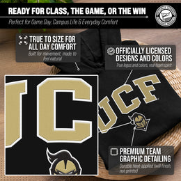 Central Florida Knights NCAA Adult Tackle Twill Hooded Sweatshirt - Black