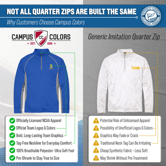 UCLA Bruins Mens NCAA Campus Classic Long Sleeve 1/4 Zip Windshirt - Royal