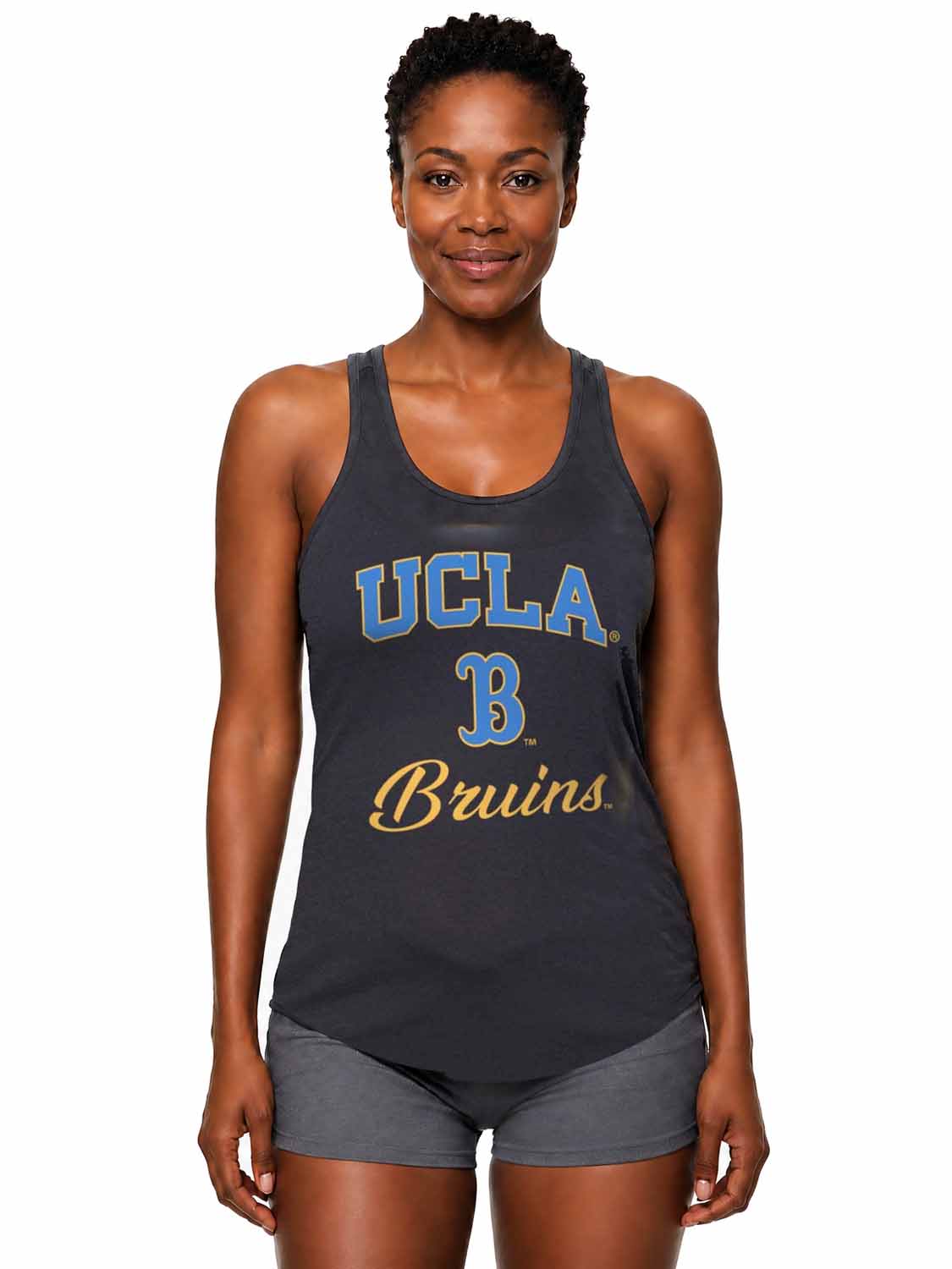 UCLA Bruins  Tailgate Racerback Tank Top NCAA Women's Licensed - Black Heather