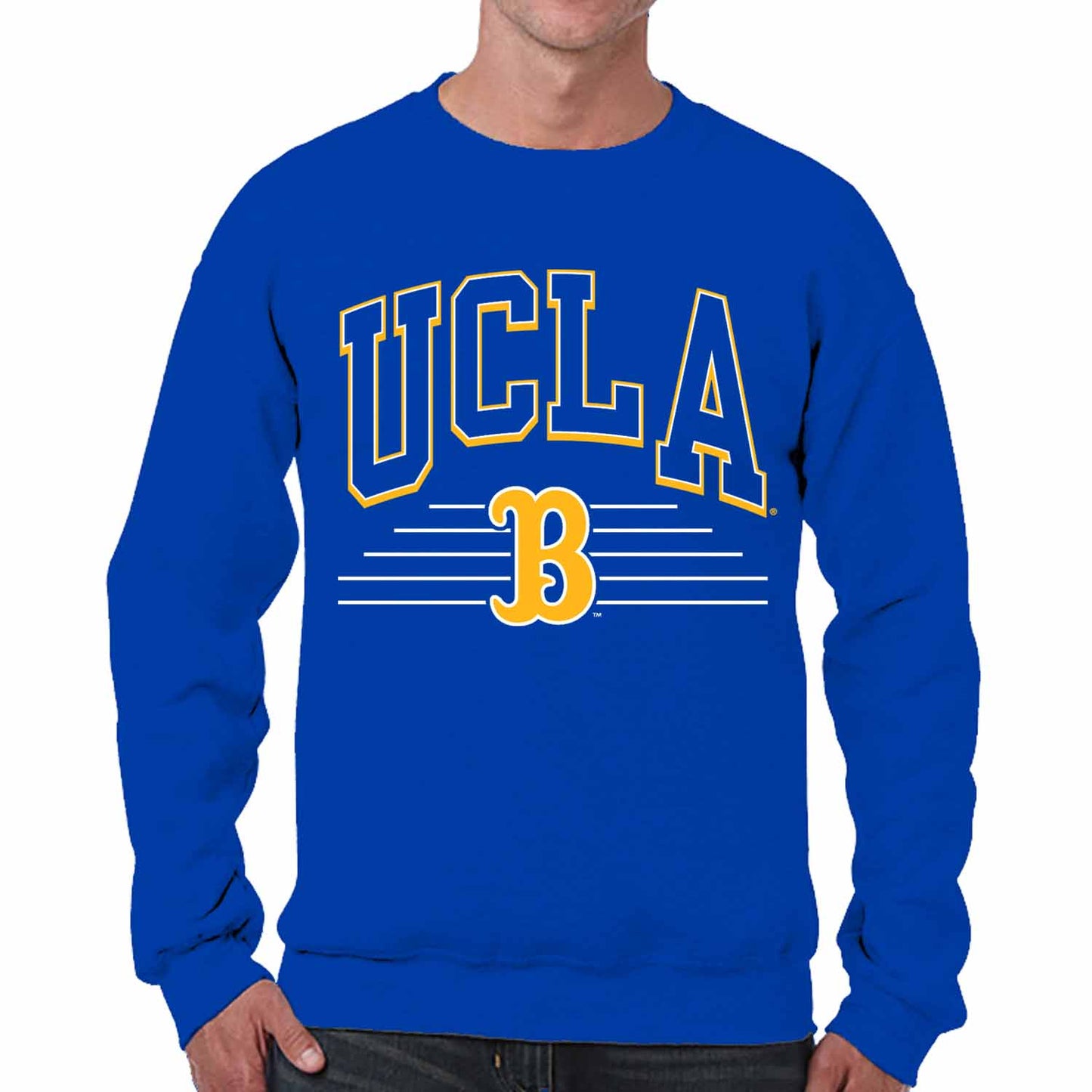 UCLA Bruins NCAA Adult Unisex Overtime Classics Crewneck Fleece Sweatshirt - Blue