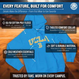 UCLA Bruins NCAA Adult Tackle Twill Hooded Sweatshirt - Light Blue