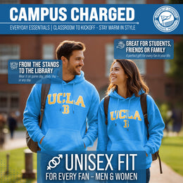 UCLA Bruins NCAA Adult Tackle Twill Hooded Sweatshirt - Light Blue