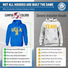 UCLA Bruins NCAA Adult Unisex Starting Fresh Heathered Hooded Fleece Sweatshirt - Blue Heather