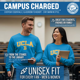 UCLA Bruins Adult Tackle Twill Crewneck - Carolina Blue