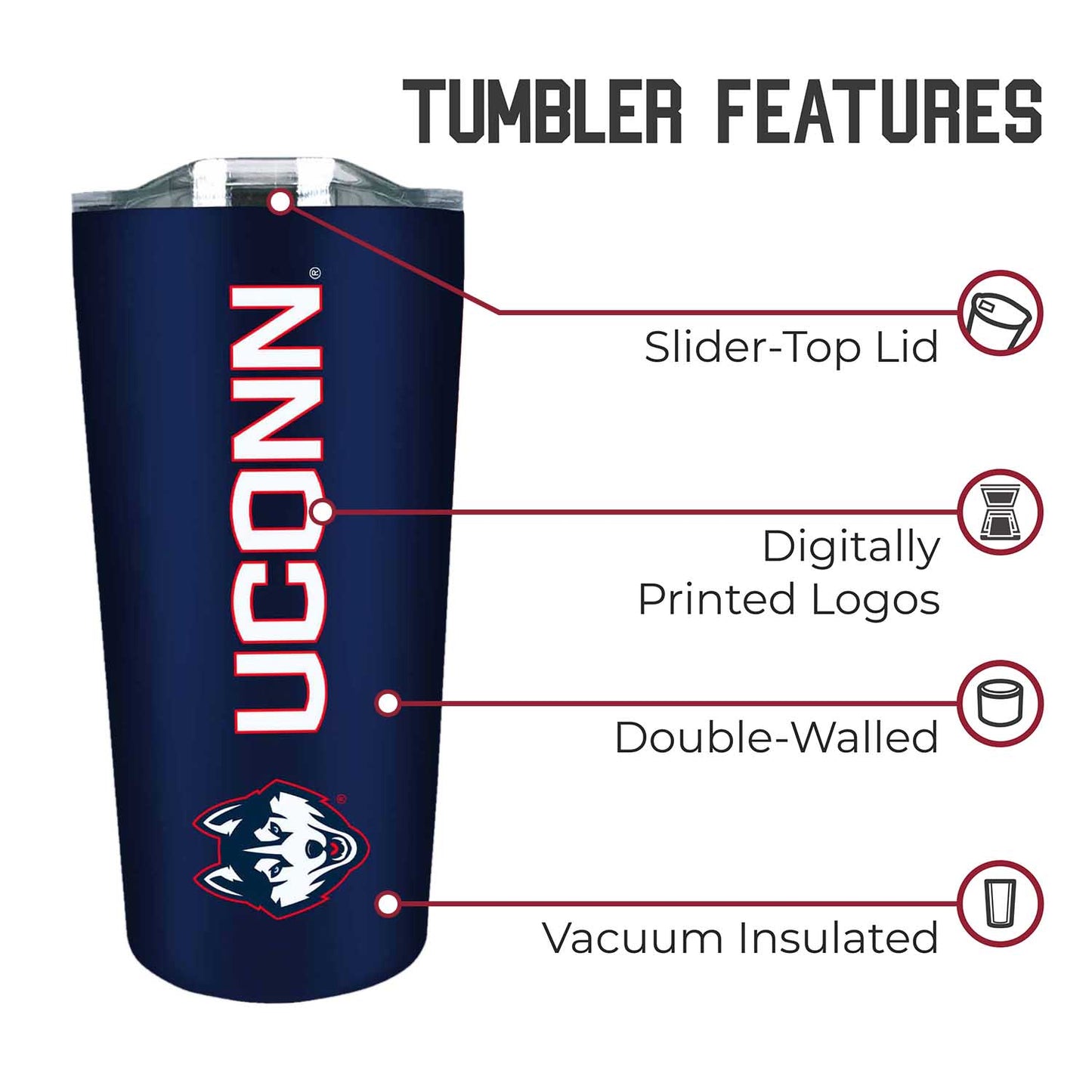 UCONN Huskies Campus Colors  NCAA Tumbler - Navy