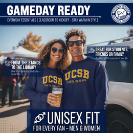 UCSB Gauchos Campus Colors Adult Arch & Logo Soft Style Gameday Crewneck Sweatshirt  - Navy