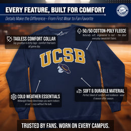 UCSB Gauchos Adult Tackle Twill Crewneck - Navy