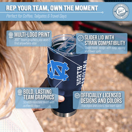 North Carolina Tar Heels NCAA University 30oz Stainless Steel Vacuum Insulated Game Day Tumbler with Silicone Grip - Navy