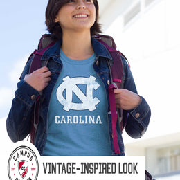 North Carolina Tar Heels Adult MVP Heathered Cotton Blend T-Shirt - Carolina Blue