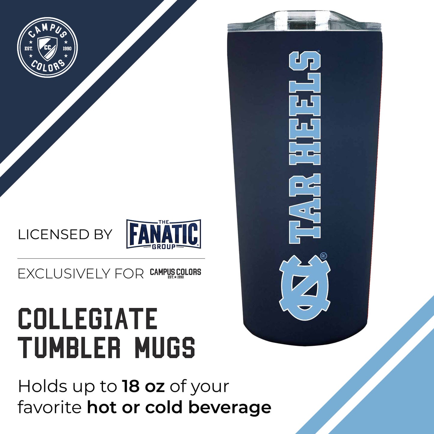 North Carolina Tar Heels Campus Colors  NCAA Tumbler - Navy