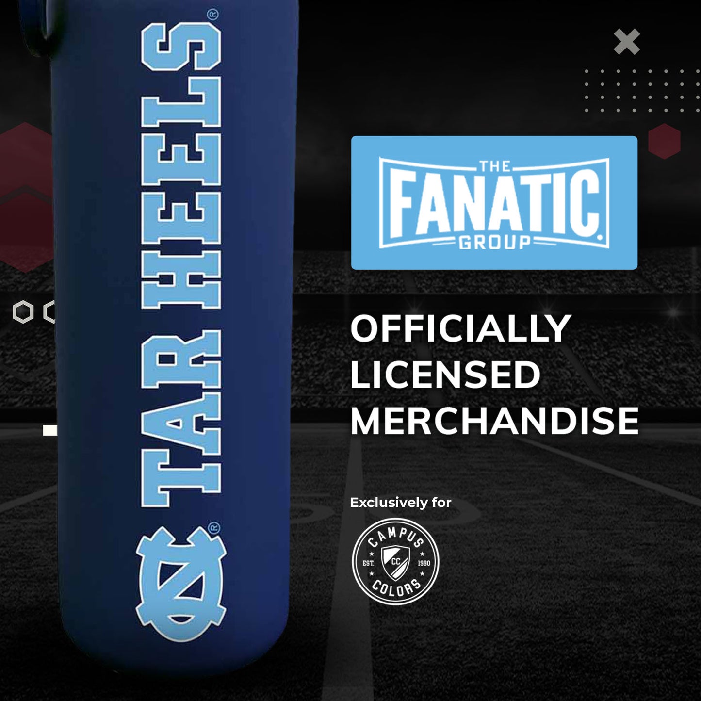 North Carolina Tar Heels Stainless Steel Vacuum Sealed Sport College Water Bottle - Navy