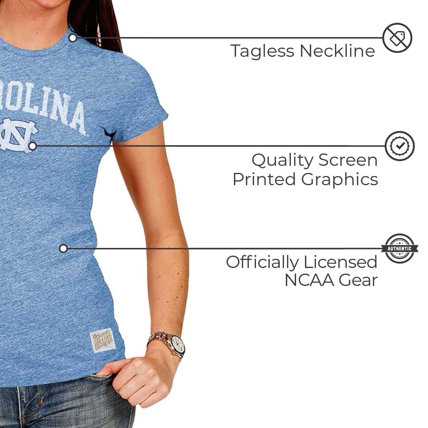 North Carolina Tar Heels University Women's T-Shirt  - Carolina Blue
