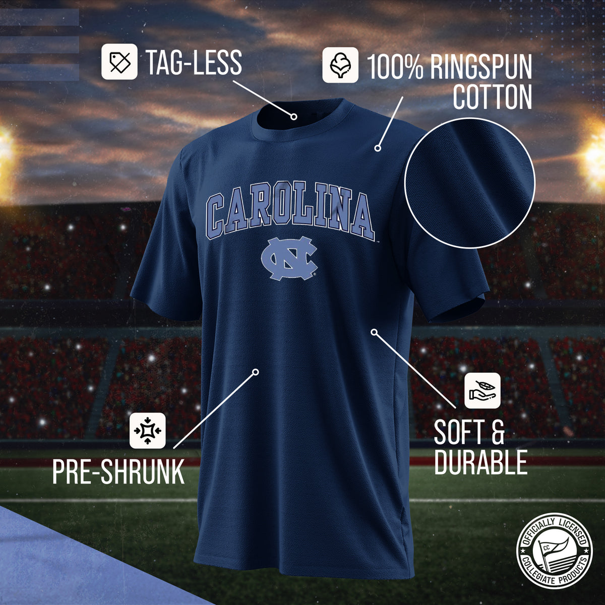 North Carolina Tar Heels Gameday Cotton T-Shirt for Men and Women