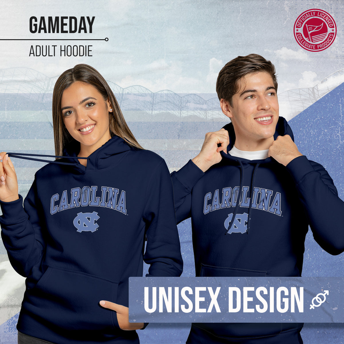 North Carolina Tar Heels Arch & Logo Gameday Hoodie - Navy