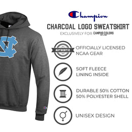 North Carolina Tar Heels Adult Mascot Fleece Hooded Sweatshirt - Charcoal