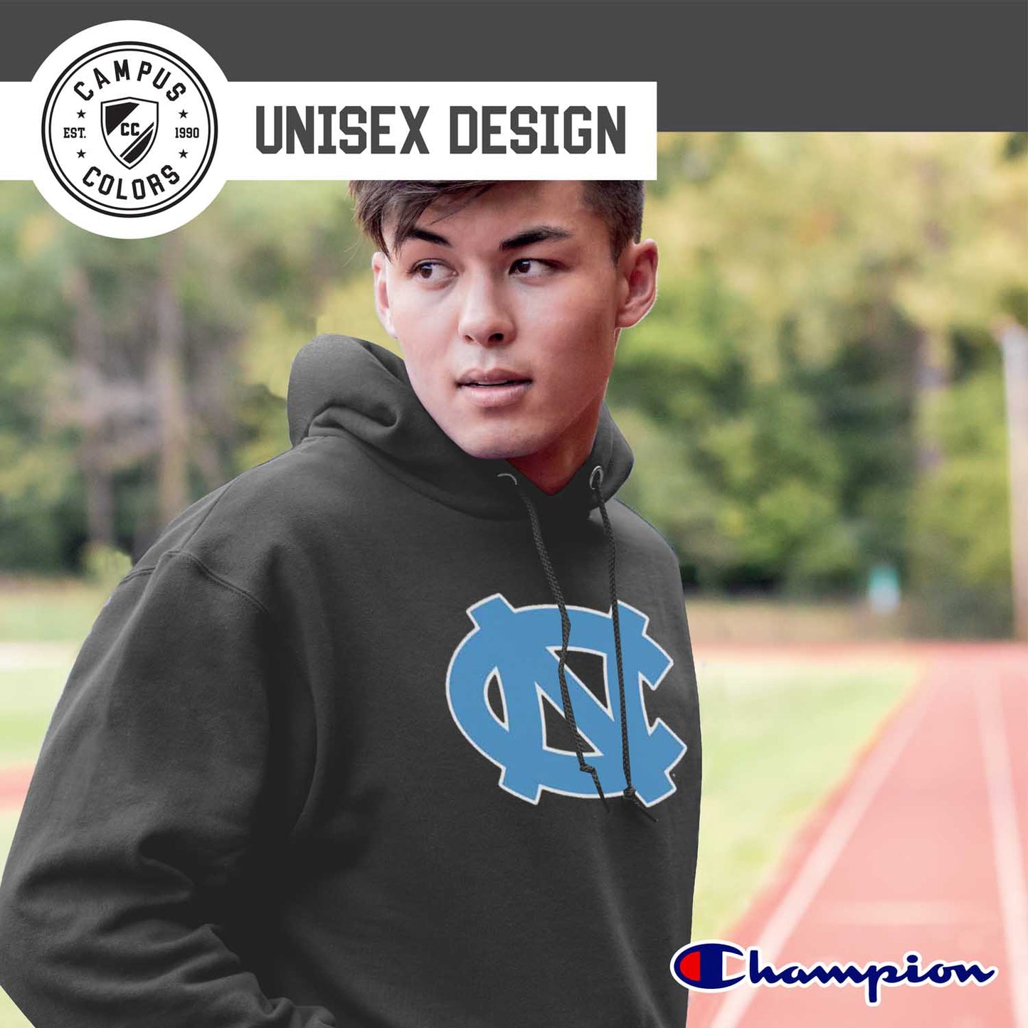 North Carolina Tar Heels Adult Mascot Fleece Hooded Sweatshirt - Charcoal