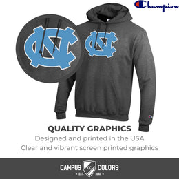 North Carolina Tar Heels Adult Mascot Fleece Hooded Sweatshirt - Charcoal