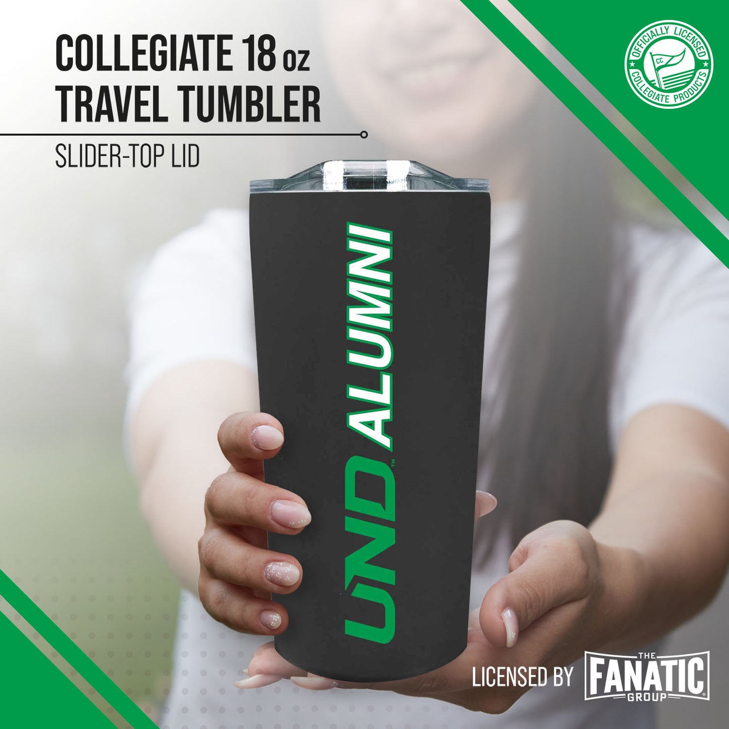 North Dakota Fighting Hawks Collegiate Stainless Steel Travel Tumbler for Alumni - Black