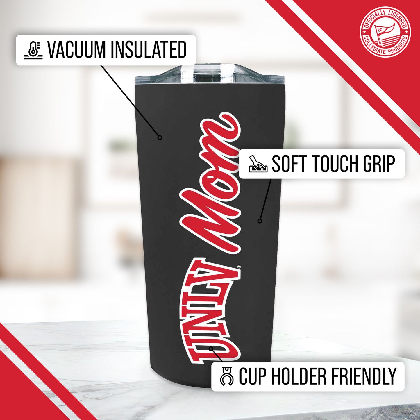 UNLV Rebels NCAA Stainless Steel Travel Tumbler for Mom - Black