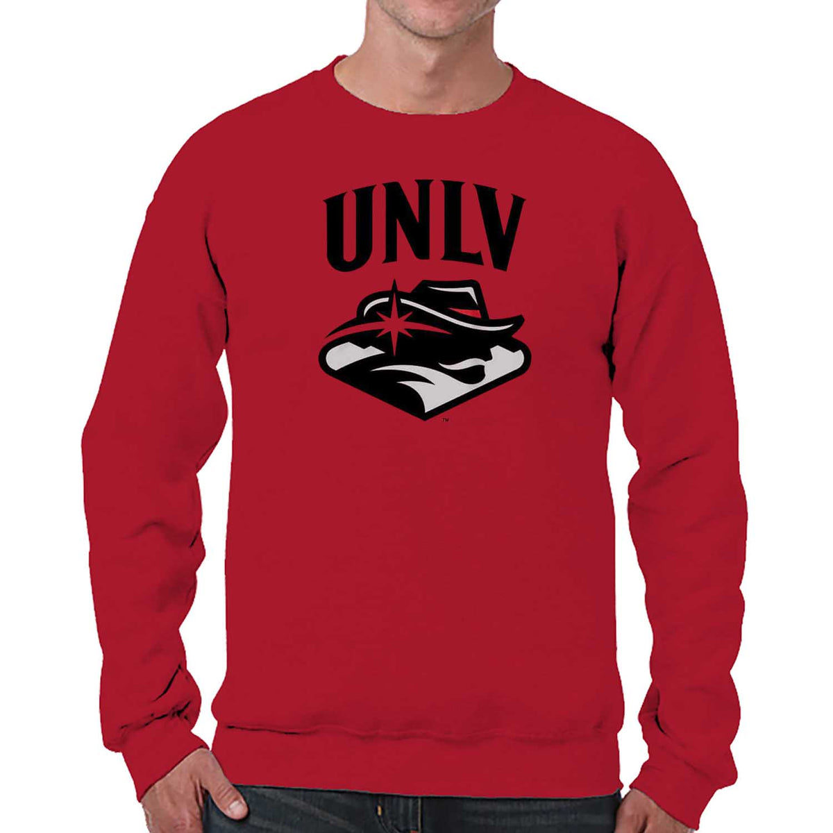 UNLV Rebels Adult Arch & Logo Soft Style Gameday Crewneck Sweatshirt - Red