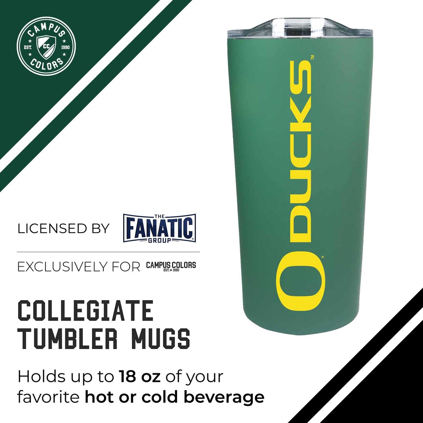 Oregon Ducks Campus Colors  NCAA Tumbler - Green