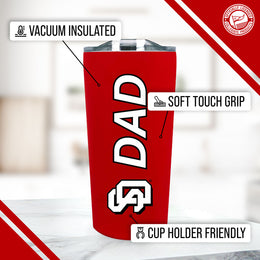 University of South Dakota Coyotes South Dakota Coyotes Dad Tumbler 18oz Stainless Steel Men's Travel Mug - Red
