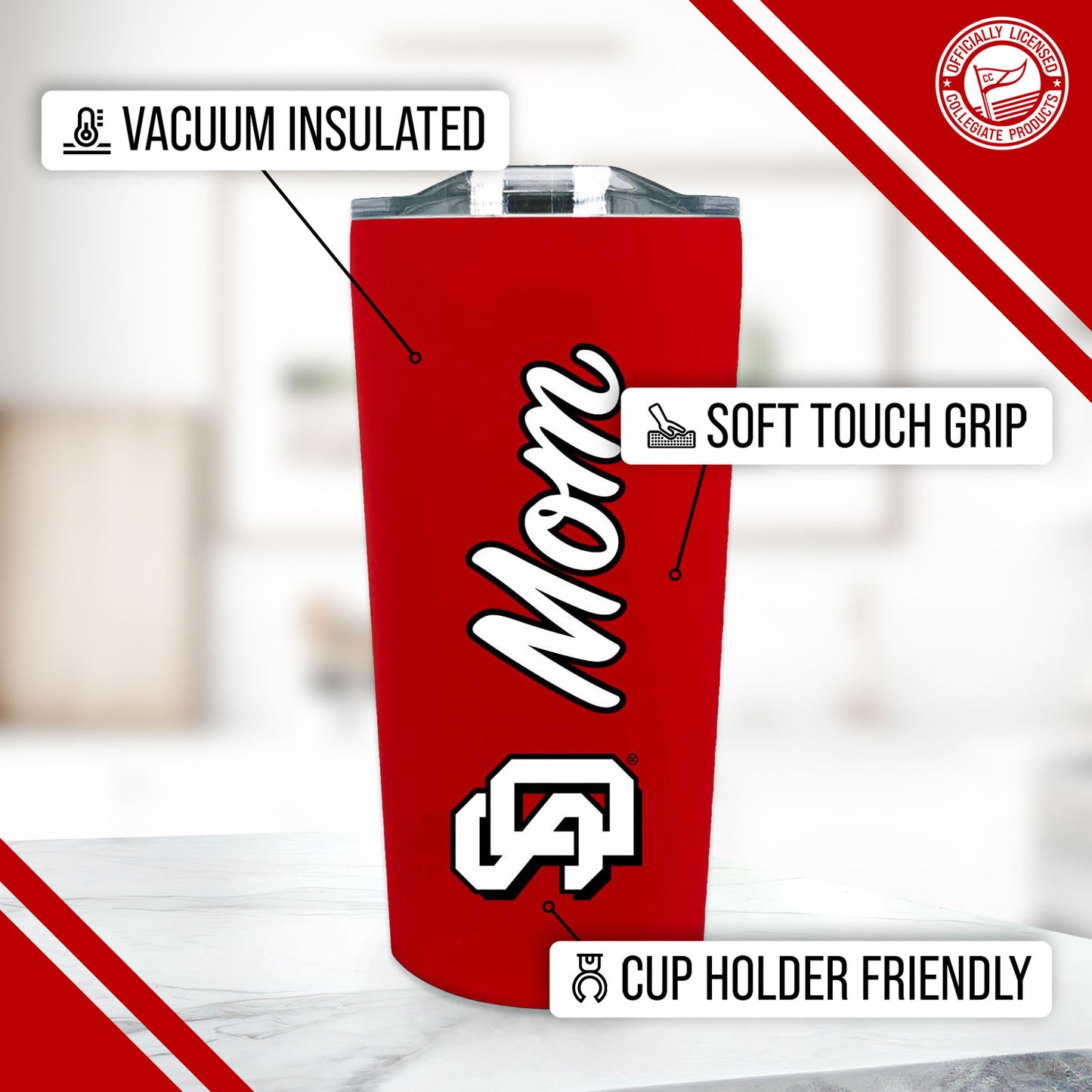 South Dakota Coyotes NCAA Stainless Steel Travel Tumbler for Mom - Red