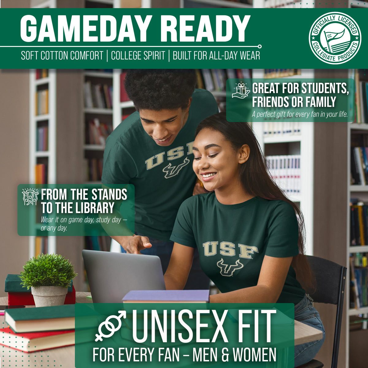 USF Bulls Gameday Cotton T-Shirt for Men and Women