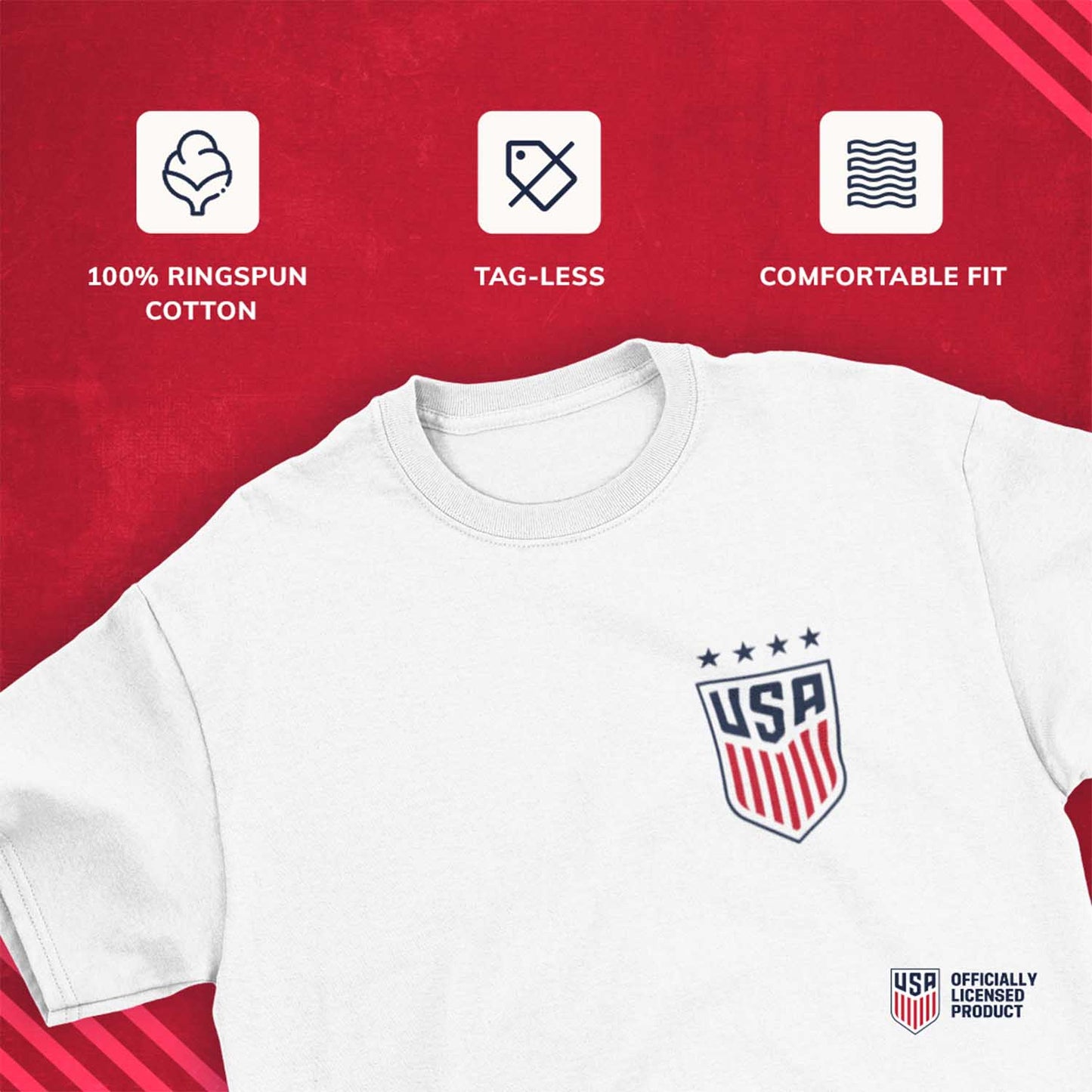 USA National Team The Victory Officially Licensed US Adult Women's National Soccer Team Alex Morgan Name & Number T-Shirt - White #13