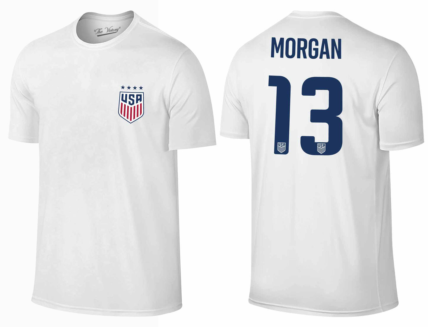 USA National Team The Victory Officially Licensed US Adult Women's National Soccer Team Alex Morgan Name & Number T-Shirt - White #13