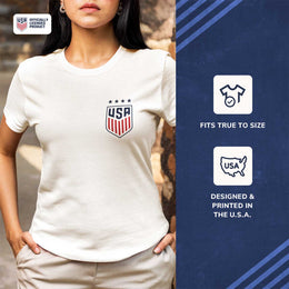 USA National Team The Victory Officially Licensed US Adult Women's National Soccer Team Rose Lavelle Name & Number T-Shirt - White #16