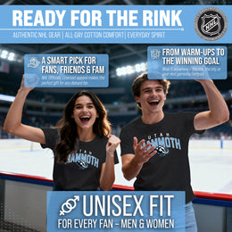 Utah Mammoth NHL Adult Powerplay Heathered Unisex T-Shirt - Black Heather