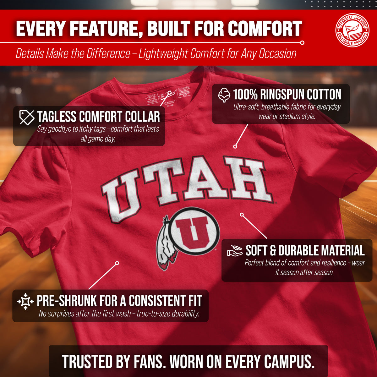 Utah Utes Gameday Cotton T-Shirt for Men and Women