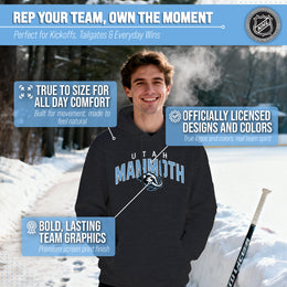 Utah Mammoth NHL Adult Unisex Powerplay Hooded Sweatshirt - Black Heather