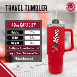 Utah Utes Collegiate 40oz Stainless Steel Travel Tumbler with Handle for Mom - Red