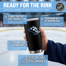 Utah Mammoth NHL Hockey 20oz Stainless Steel Vacuum Insulated Game Day Tumbler with Silicone Grip - Black