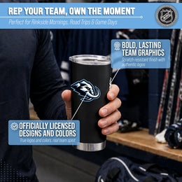 Utah Mammoth NHL Hockey 20oz Stainless Steel Vacuum Insulated Game Day Tumbler with Silicone Grip - Black