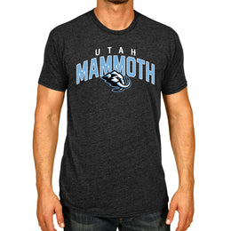 Utah Mammoth NHL Adult Powerplay Heathered Unisex T-Shirt - Black Heather