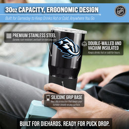 Utah Mammoth NHL Hockey 30oz Stainless Steel Vacuum Insulated Game Day Tumbler with Silicone Grip - Black